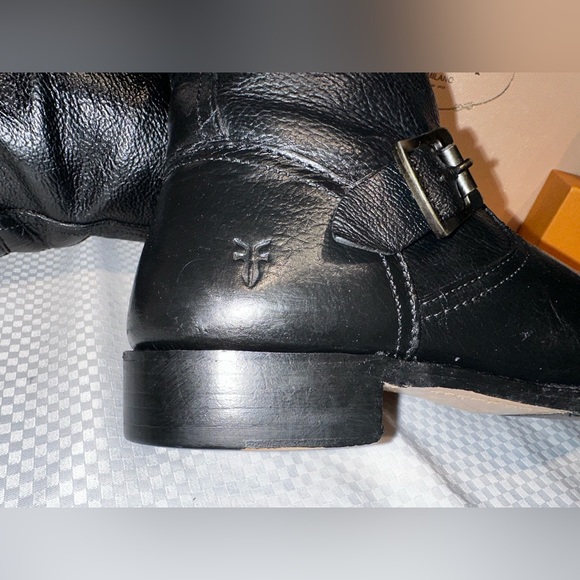 Frye Tall Black Leather Boots. Size 10 - Picture 5 of 13